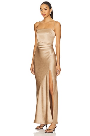 Bec + Bridge Nadia Maxi Dress in Metallic Gold