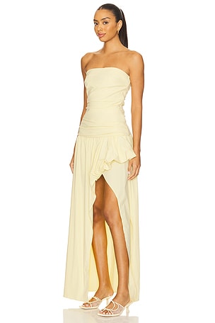 Bec + Bridge Dante Strapless Dress in Lemon
