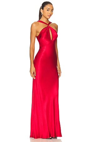 Bec + Bridge Elisia Twist Maxi Dress in Red