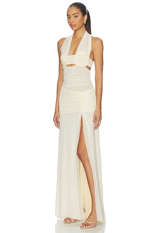 Bec + Bridge Viola Spiral Maxi Dress in Neutral