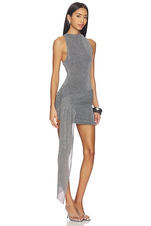 Bec + Bridge Astra Drape Mini Dress in Grey