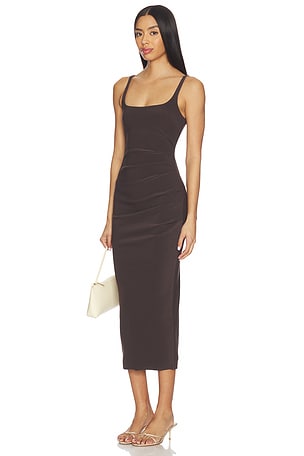 Bec + Bridge Karina Tuck Midi Dress in Brown. Size Aus 8/US 4. Also