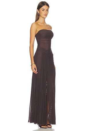 Bec + Bridge Ida Strapless Dress in Brown