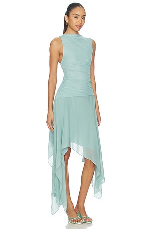 Bec + Bridge Nico Midi Dress in Teal. Size Aus 4/US 0. Also