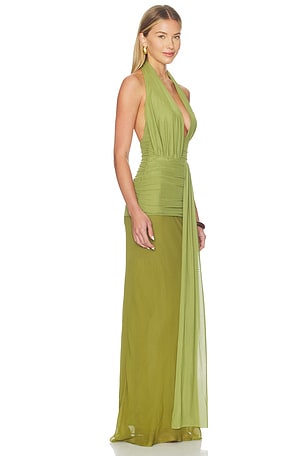 Bec + Bridge Cassis Drape Maxi Dress in Green