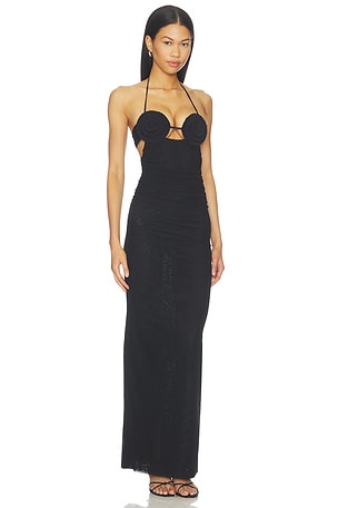 Bec + Bridge Delila Spiral Maxi Dress in Black