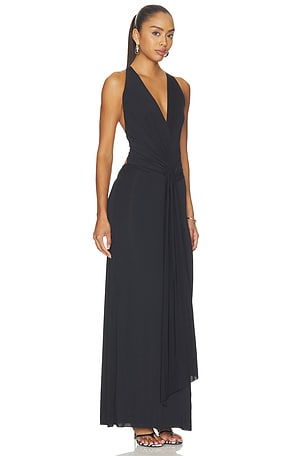 Bec + Bridge Thalia V Maxi Dress in Burgundy