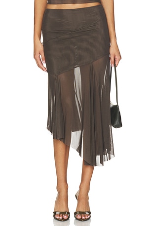 Olyssia Asymmetrical Midi Skirt Bec + Bridge