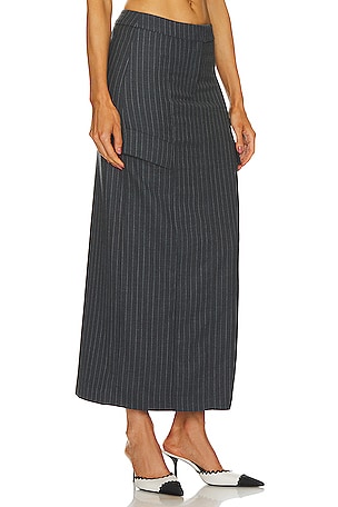 Bec + Bridge Pine Maxi Skirt in Charcoal