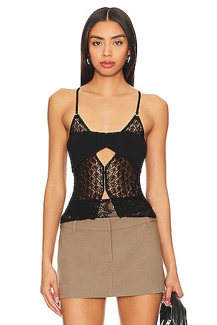 Rozie Corsets Lace Bustier Top in Black