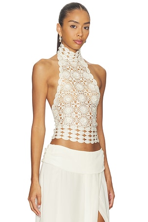 Bec + Bridge Ania Halter Top in Ivory