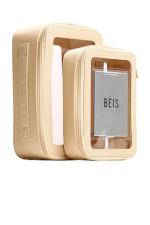 BEIS The Inflight Cosmetic Case Set in Beige
