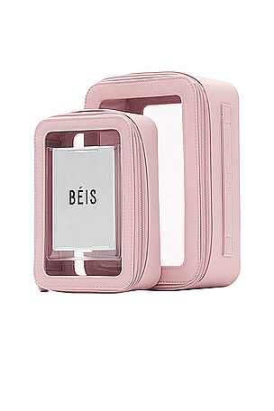 BEIS The Inflight Cosmetic Case Set in Pink