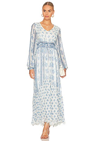 hemant & nandita metallic maxi dress HEMANT & NANDITA Belted Metallic Stripe & Floral Maxi Dress. Sz: M