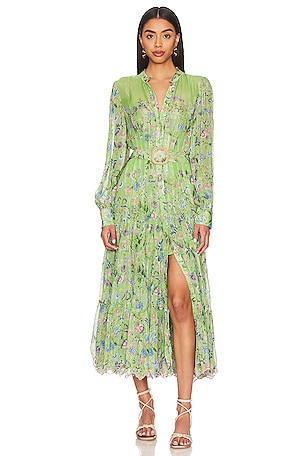 green emerald velvet dress Sandy Shell Buckle Halter Maxi Dress Sage main image 0