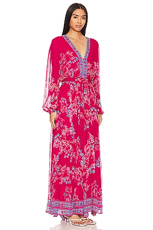 HEMANT AND NANDITA Maheen Maxi Dress in Fuchsia