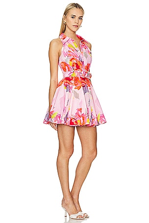 HEMANT AND NANDITA Belted Mini Dress in Pink