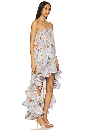 HEMANT AND NANDITA X Revolve High Low Long Dress in Blue