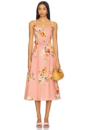 Midi Dress With Buckle Belt HEMANT AND NANDITA