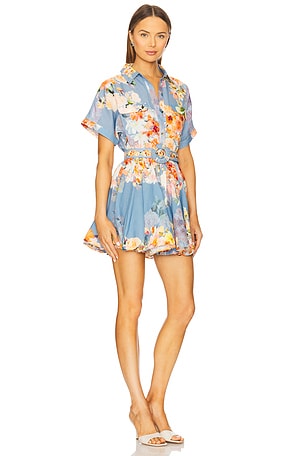 HEMANT AND NANDITA Short Dress With Buckle Belt in Blue