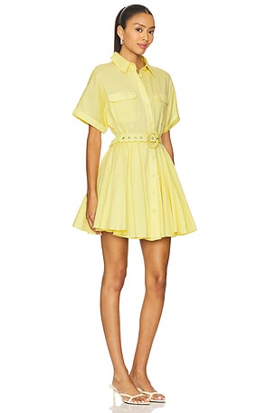 HEMANT AND NANDITA x REVOLVE Belted Mini Dress in Lemon