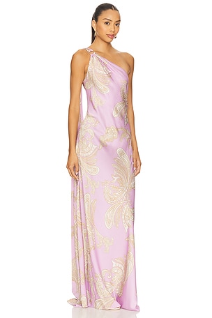 HEMANT AND NANDITA One Shoulder Long Dress in Lavender