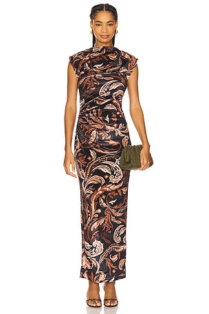 Mock Neck Midi Dress HEMANT AND NANDITA