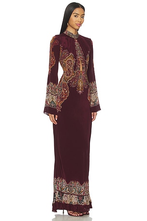 HEMANT AND NANDITA Long Dress in Burgundy