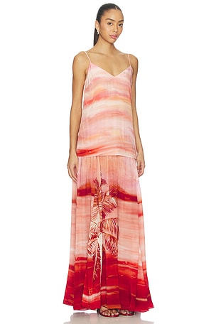 HEMANT AND NANDITA Maxi Dress in Pink,Orange