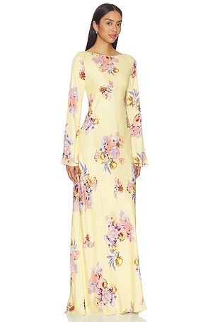 HEMANT AND NANDITA Maxi Dress in Lemon