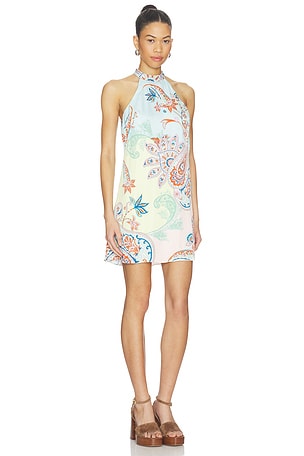 HEMANT AND NANDITA Halter Mini Dress in Baby Blue
