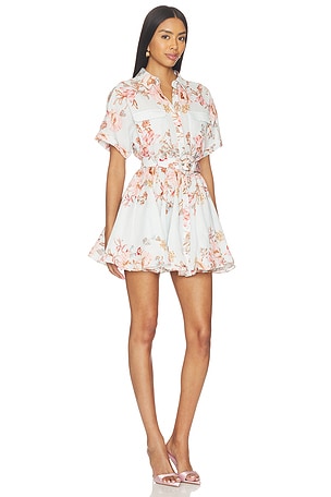 HEMANT AND NANDITA Short Dress With Buckle Belt in Baby Blue