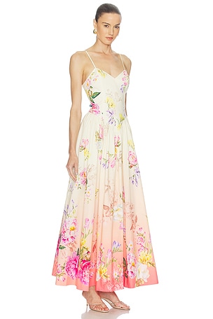 HEMANT AND NANDITA Corseted Maxi Dress in Lemon