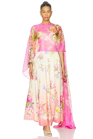 Ruched Cape Dress HEMANT AND NANDITA