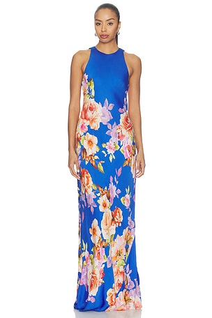 Crew Neck Bias Maxi Dress HEMANT AND NANDITA