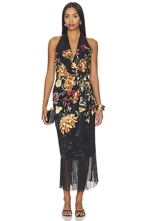 Front Draped Midi Dress HEMANT AND NANDITA