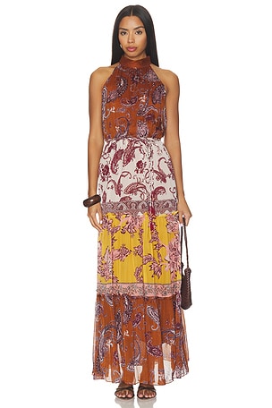 HALTER NECK TIERED MAXI DRESS 맥시원피스 HEMANT AND NANDITA