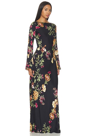 HEMANT AND NANDITA Bias Maxi Dress in Black
