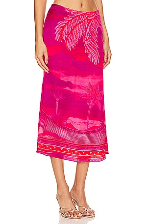 HEMANT AND NANDITA Midi Skirt in Fuchsia