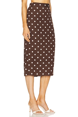 HEMANT AND NANDITA Fitted Midi Skirt in Brown