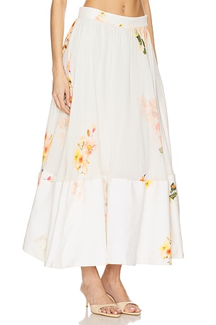 HEMANT AND NANDITA Midi Skirt in Ivory