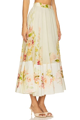 HEMANT AND NANDITA Midi Skirt in Lemon