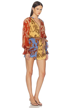 HEMANT AND NANDITA Romper With Tie Belt in Multi