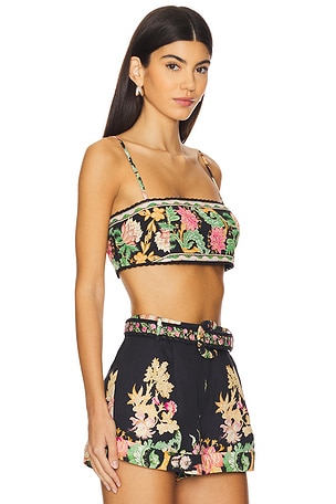 HEMANT AND NANDITA Beaded Bralette in Green