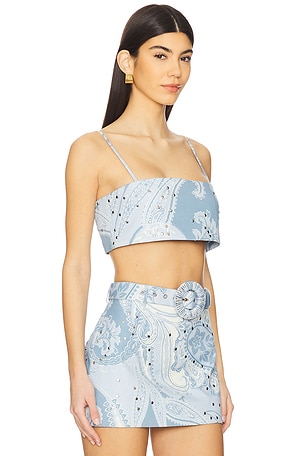 HEMANT AND NANDITA Bustier Top in Baby Blue