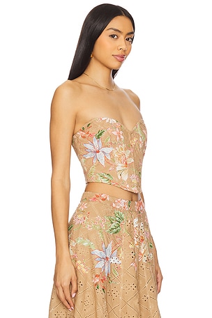 HEMANT AND NANDITA X Revolve Corset Top in Tan,Neutral