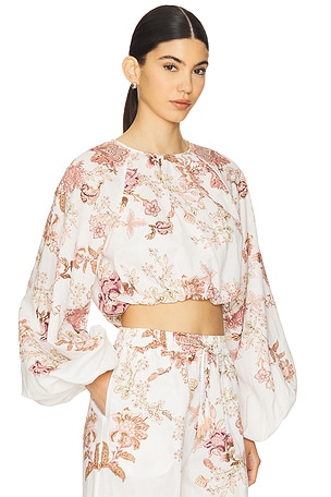 HEMANT AND NANDITA Bubble Hem Top in White