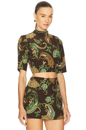 HEMANT AND NANDITA Boxy Top in Chocolate