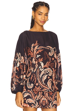 HEMANT AND NANDITA Top in Chocolate,Rust. Size XS. Also