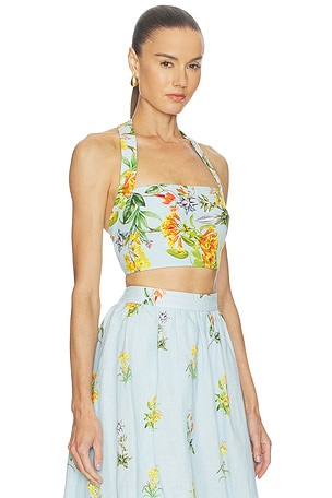 HEMANT AND NANDITA Crop Top in Baby Blue